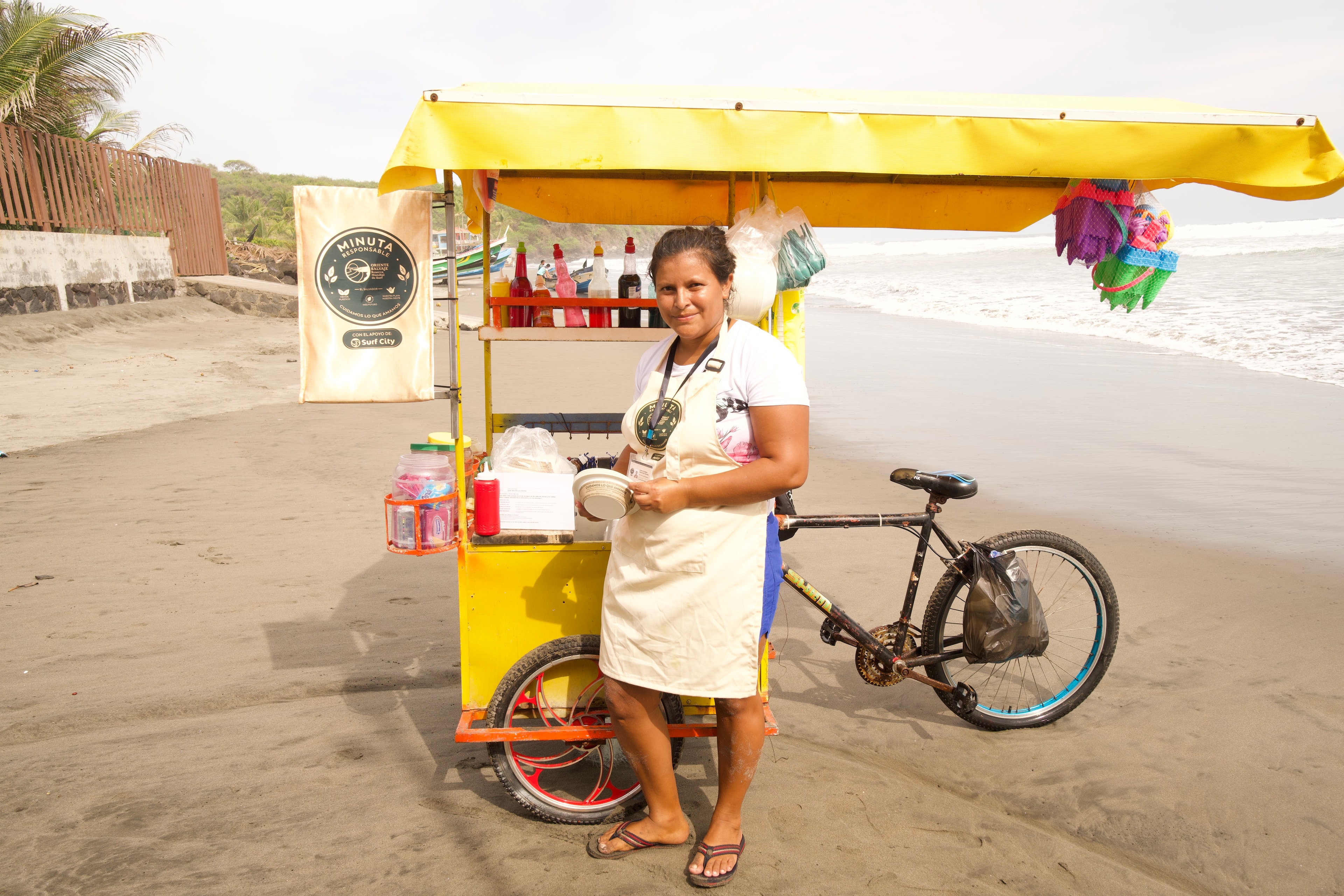 A minuta cart on the beach